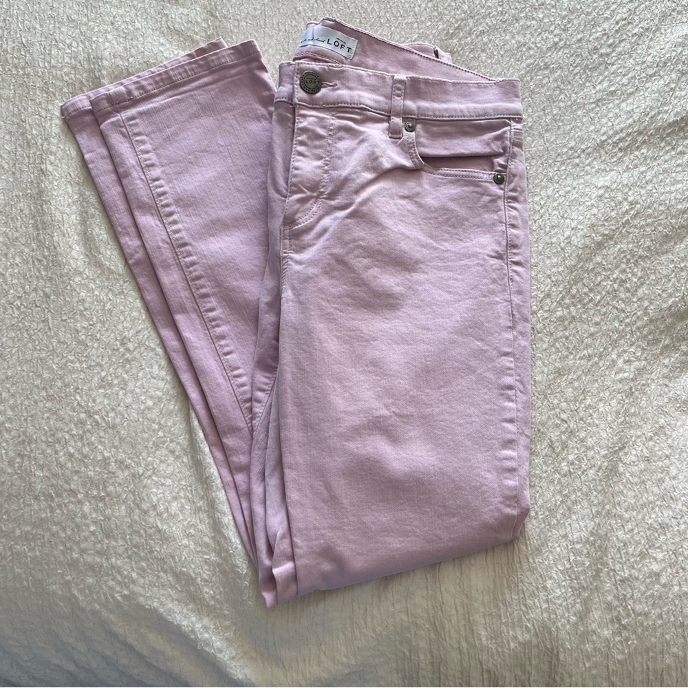 LOFT Light Pink Skinny Crop Jeans